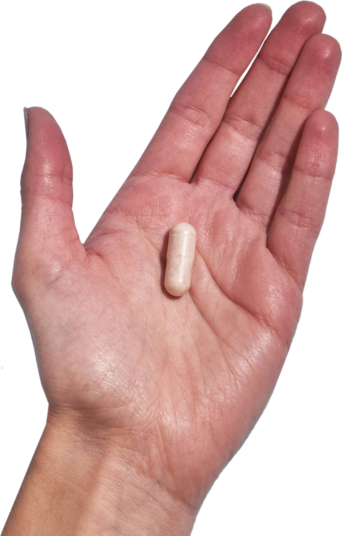 image of hand holding 1 Performance Lab® EU B-Complex capsule